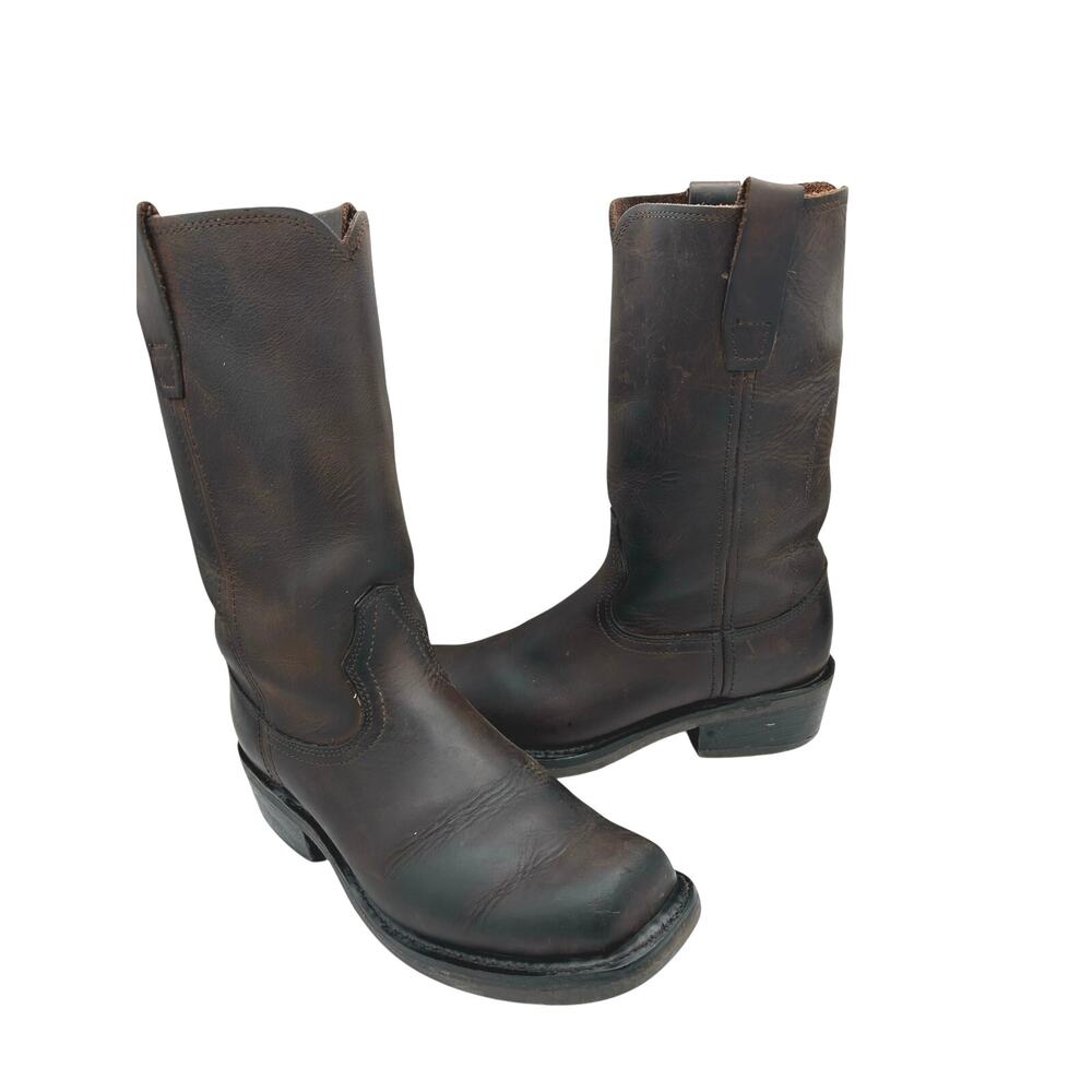 RARE VTG CAMPUS western boots Brown leather Square Toe  Women’s SZ 9 Durango